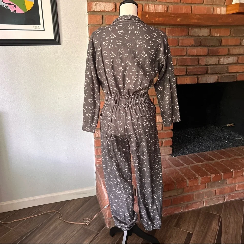 Jen’s Pirate Booty Floral Print Long Sleeve Jumper in Gray Sz XS